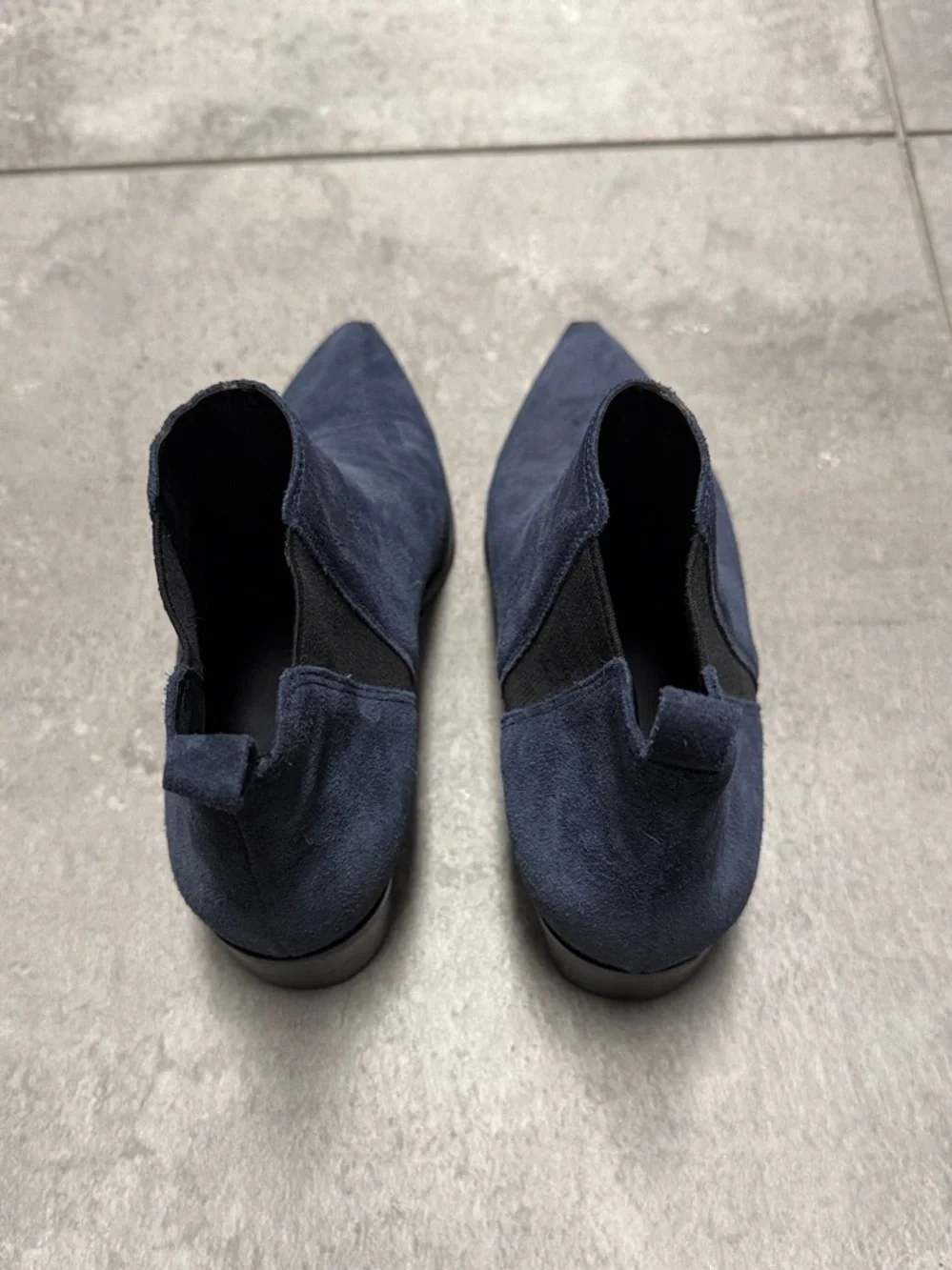 Marc Fisher Navy Suede Pointed Ankle Booties
